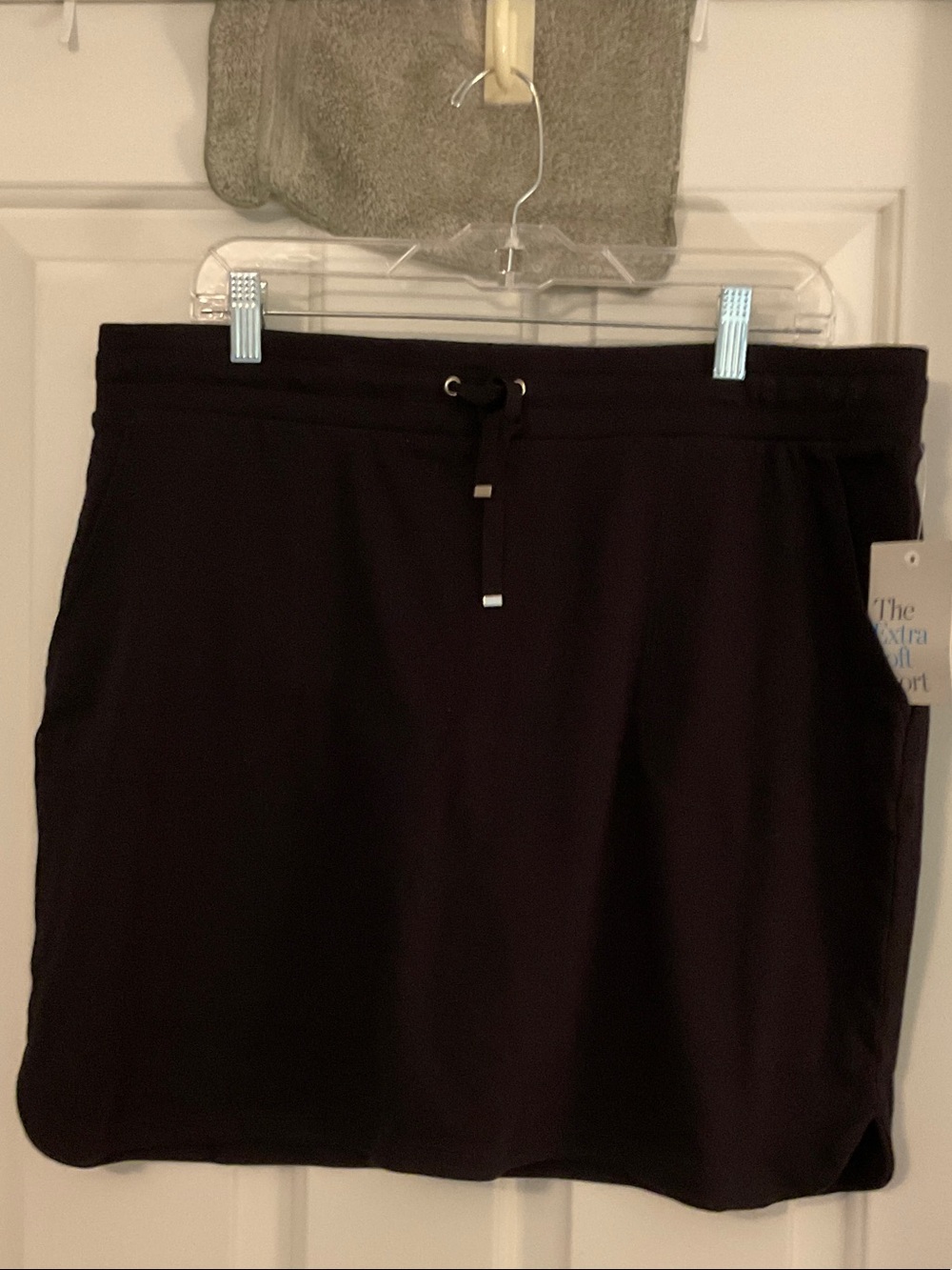 Croft & Barrow Womens Black Drawstring Skort NWTs Sz L